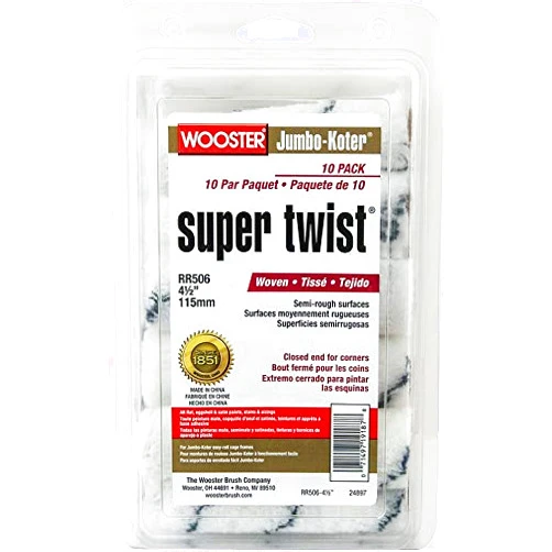 Wooster Brush RR506-4 1/2 Jumbo-Koter Super Twist 10-Pack Paint Rollers, White