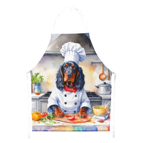 Caroline's Treasures Gordon Setter The Chef Apron Cooking Kitchen Server Baking Crafts Gardening for Adult Women Men, Unisex, Large, Multicolor