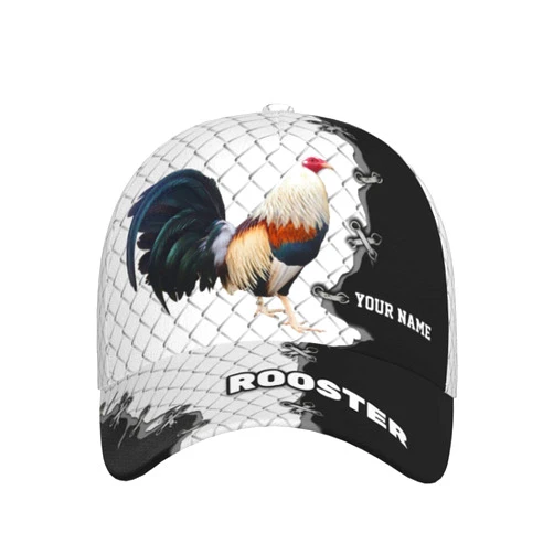 RIAWARME Rooster Caps, Rooster Hats for Men Women 3D Custom Personalized Text Trucker Hat Classic Baseball Cap with Snapback Closure
