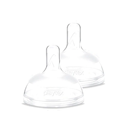 Playtex Baby NATURALATCH Comfort Wide Neck Nipples for Babies 6+ Months, Fast Flow (2 Count), Feeding Essentials for Newborn and Breastfeeding Babies