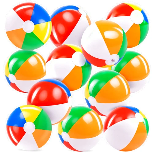 JOYIN Rainbow Beach Balls(12 Pack), 12'' Inflatable Swimming Pool Toys for Summer Water Games Kids Birthday Party Supplies Combo Set Include Inflatable Beach Balls