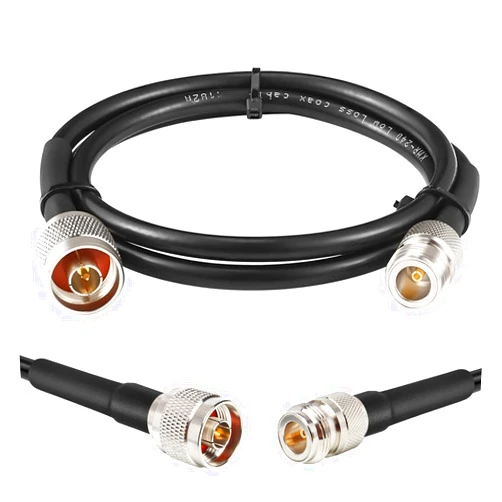 XRDS -RF 3ft N Male to N Female Cable, 50 ohm KMR240 Low Loss N Connector Coax Extension Cable Jumper for WiFi/Ham Radio Antenna, Signal Booster, Router, Amplifier