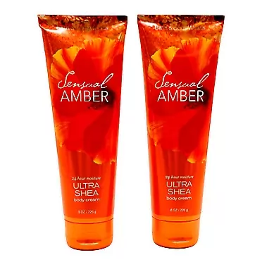 Bath and Body Works Sensual Amber Triple Moisture Body Cream 8 oz – 2 Pack