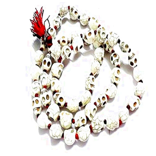 Finaldeals Goddess Kali Mund Mala Skeleton Mund Mala Maha Kali Skull Mala 108 + 1 Beads Prayer Beads