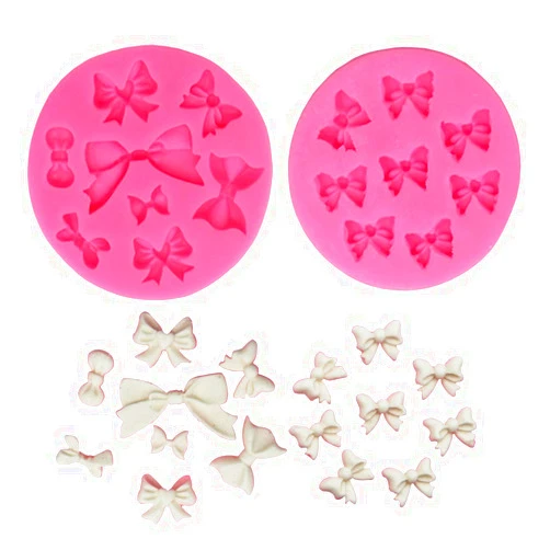 Awgusu Mini Bow Silicone Fondant Mold Bowknot Candy Chocolate Mold Cake Cupcake Decoration For Birthday Party