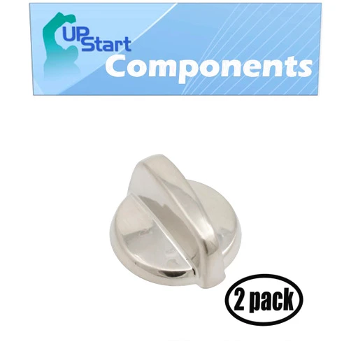 UpStart Components 2 Pack Replacement Control Knob WB03T10284 Stainless Steel Finish for General Electric JB850SP2SS Range