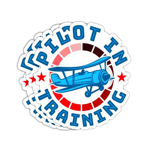 HOSALA (3in - 3Pcs) Pilot in Training Sticker Student Pilot Aviation Sticker Helicopter Aircrafts Airplanes Planes Gift Decoration Graphic Helmet Bumper