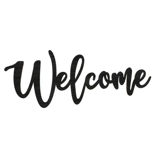 Jetec Wood Cutout Welcome Sign Wooden Welcome Wall Decor Word Sign Wood Art Sign for Front Door Rustic Home Gallery Wall Decorations 15.7 x 6 Inches