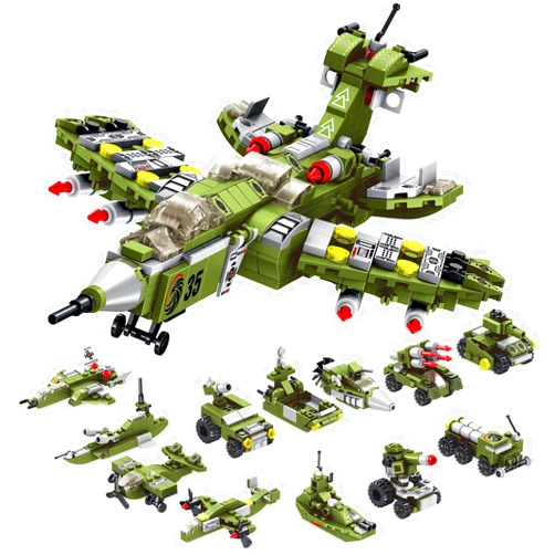 WIDELAND STEM Building Block Toys, 576PCS Military Engineering Building Bricks Toy for Kids, 25-in-1 Army Destroyer Fighter Tank Playset Construction Kits, Idea Toy Gifts for Age 6 7 8 9 10+ Years Old