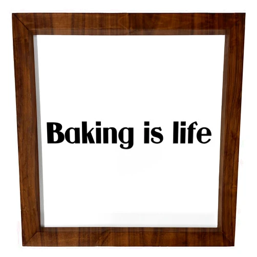 Los Drinkware Hermanos Baking Is Life - Funny Decor Sign Wall Art In Full Print With Wood Frame, 12X12