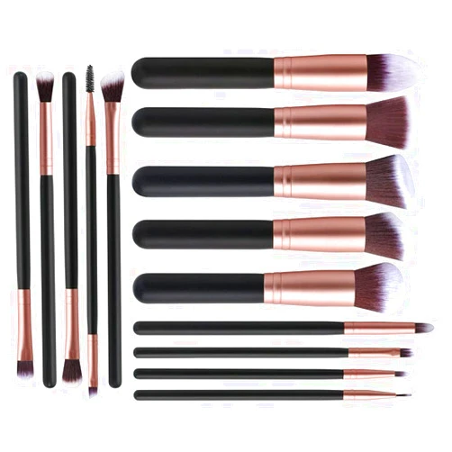 Gu&Su 14 matte rose gold powder brush set makeup kit