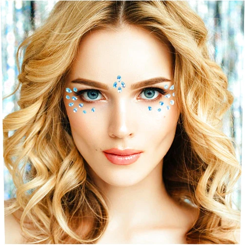LEOARS Festival Face Jewels Sticker, 3-Color Mermaid Tear Face Gems Glitter Tattoo for Eye Corner and Forehead, Bindi Rhinestone Face Jewelry Rave Party Decorations For Women Kids, 3-Pack