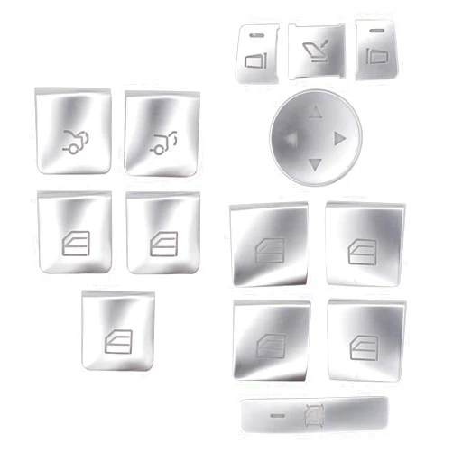 ApplianPar Door Window Switch Bezel Cap Glass Lift Button Trim Cover Sticker Kit for Mercedes-Benz C180 C200 C230 C250 C280 C300 C350 C400 CLA GLA 180 200 250