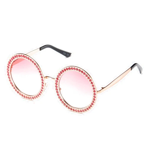 SOJOS Shining Oversized Round Rhinestone Sunglasses Festival Gem Sunnies SJ1095