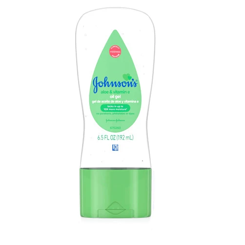 Johnson's Baby Oil Gel with Aloe Vera & Vitamin E, Hypoallergenic Baby Skin Care, 6.5 fl. oz