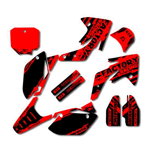 Generic Black Red Slick Racing Graphics Kit Fits Honda 07-22 CRF150R CRF 150R Kit