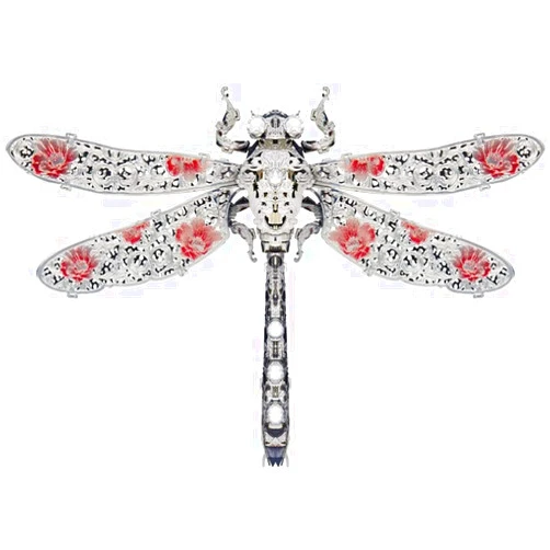 Pasyru 3D Metal Puzzle Model Kit, Dragonfly Metal Miniature Model Set, Stainless Steel Insect Themed Animal Fashion Brooch Kits, Metal DIY Ornament Gifts for Adults and Teens (qingting)