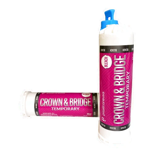 PlastCare USA Dental Temporary Crown & Bridge 10:1 (Shade Bleach) Material Dental (1 Cartridge)