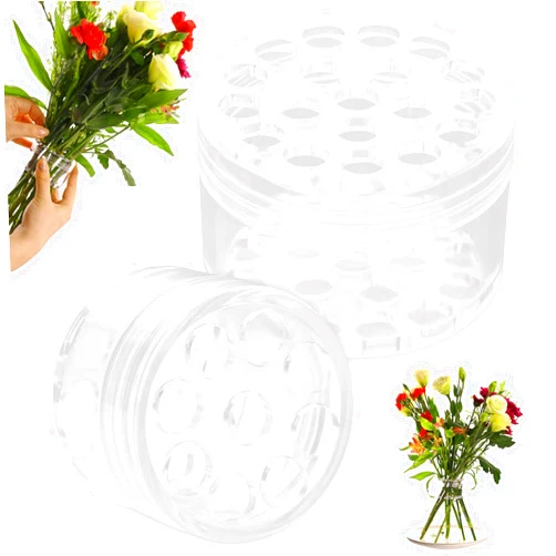 BokingOne 2pcs Spiral Ikebana Stem Holder, Spiral Flower Stem Holder Bouquet Twister for Flower Arrangement，Spiral DIY Bouquet Twister Flower Arrangement Holder (Clear, S+L)