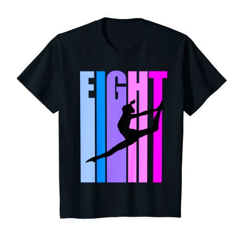 Lush Gymnastics Kids 8th Birthday Gymnastics Girls Gymnast Dance Dancer Dancing T-Shirt