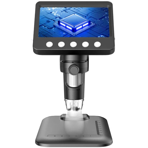 T TAKMLY Digital LED Microscope 4.3-inch IPS HD Color Large Screen, 50x-1000x 2 Million High-Definition Pixel, 178 ° Wide Angle, 8 Bright Lights, Rechargeable Battery, Compatible with Windows, Mac OS