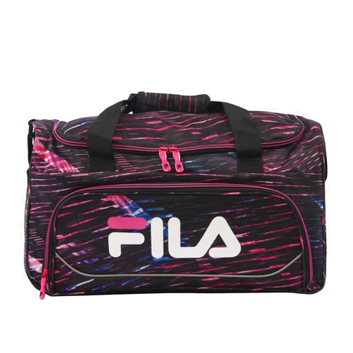 Fila Kelly 19-in Sports Duffel Bag, Stripe Static Pink, One Size