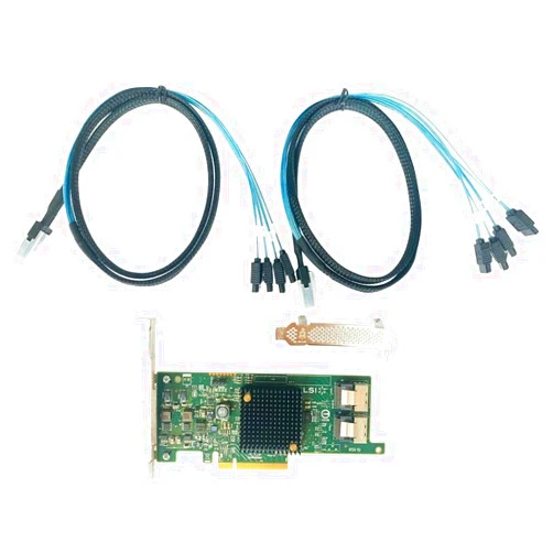YiBaoTong LSI 9207-8i RAID Controller Card 6Gbs SAS SATA PCI-E 3.0 HBA IT Mode Expander Card ZFS FreeNAS unRAID+ 2 * 8087 SATA Cable