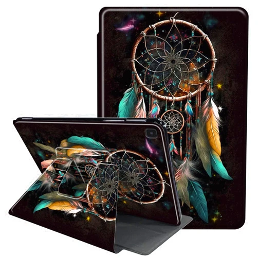 RAUEDWDJS Case for Samsung Galaxy Tab S6 Lite 10.4-inch 2022/2020 Model SM-P610/P613/P615/P619-360 Degree Rotating Multi-Angle Viewing Protective Cover with Auto Sleep/Wake-Dream Catcher
