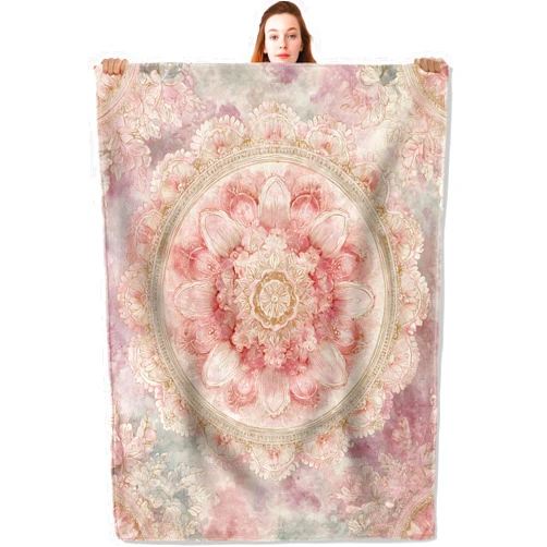 YCUFN Elegant Mandala Floral Flannel Blanket 50
