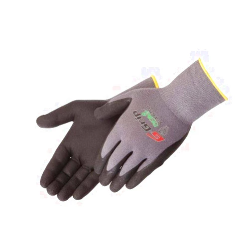 Liberty Glove & Safety F4600S G-Grip Nitrile Micro-Foam Palm Coated Seamless Knit Glove with 13-Gauge Gray Nylon Shell, Small, Black (Pack of 12)