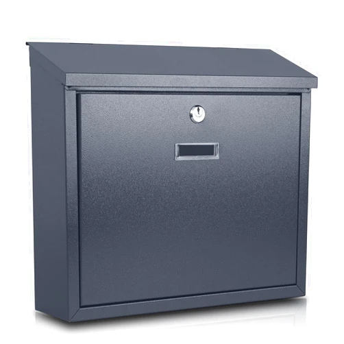 xydled Mail Boxes with Key Lock,Locking Mailbox Wall Mounted, Large Capacity, Galvanized Steel Cover Metal Postbox for House, 14 X 12.5 X 4.25 Inch, Grey
