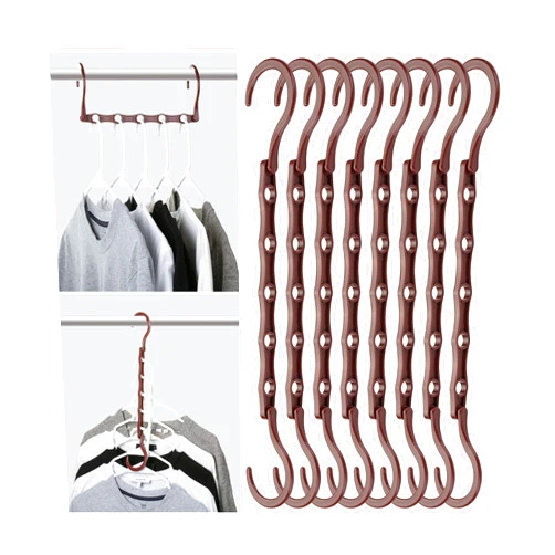 Mr. Pen- Space Saving Hangers for Clothes, 8 Pack, Mahogany Color Space Saver Hangers, Shirt Hangers Space Saving, Clothes Hanger Organizer, Hanger Space Saver, Multi Hanger, Magic Hangers