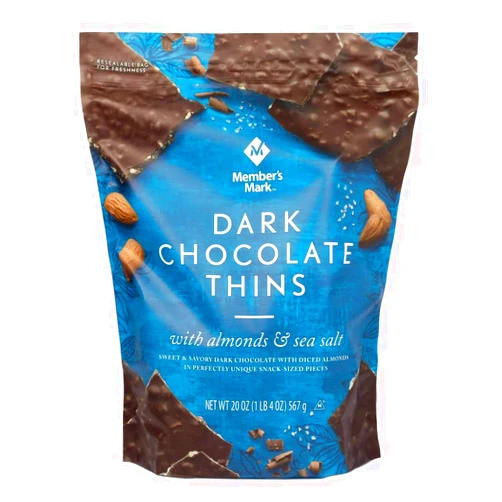 MEMBER´S MARK Member's Mark Dark Chocolate Thins With Almonds & Sea Salt (20oz), 20 Oz