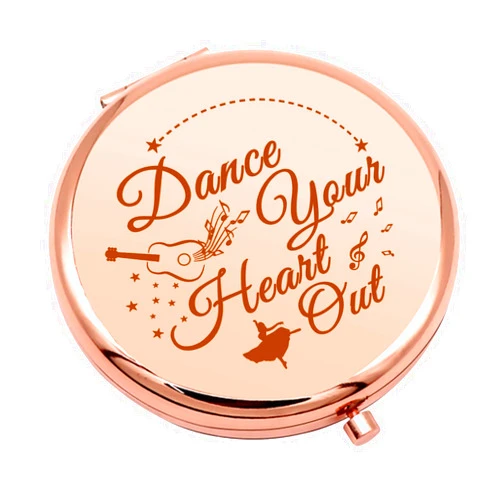Mwphuy Dance Lover Gift Dancing Gift for Girls Dance Gift for Women Compact Makeup Mirror for Dance Teacher Folding Makeup Mirror for her Inspirational Gift for Women Girl Birthday Graduation Gifts