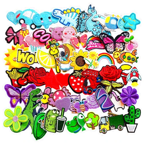 MISDONR 60pcs Assorted Iron on Patches,Cute Embroidered Patches Applique for Kids Clothing Jackets Jeans Pants Backpacks