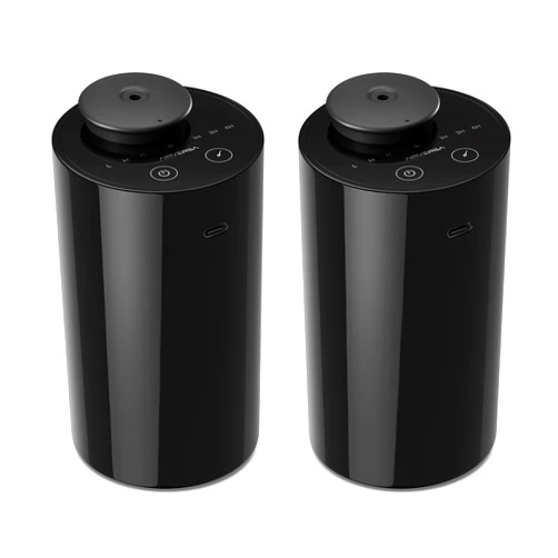 Airversa Waterless Diffuser for Essential Oil, Battery Operated Nebulizer, 0.7 Fl.Oz./ 20mL Capacity, Mini Scent Air Machine, 3 Countdown Timers & 3 Mist Levels for Home, Room, Car, Office - AN6 Black 2 Pack