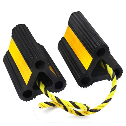 Vacallity Wheel Chocks for RV Trailer Car Truck, Upgrade Rubber Wheel Chocks with Rope Easy to Use,Camper Travel Chock Blocks Wheel Immobilizers & Chocks[1Pair 2Pack]