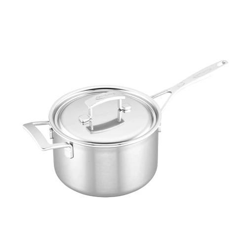 Demeyere Industry 5-Ply 4-qt Stainless Steel Saucepan with Handle Helper