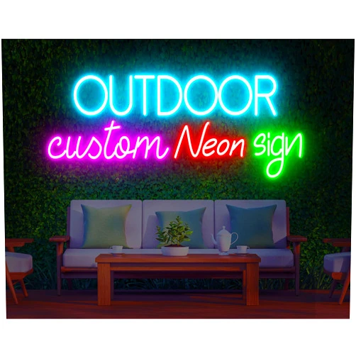 Niebin Large Outdoor Custom Neon Signs for Wall Decor, Personalized Name Dimmable LED Neon Light for Backyard, Studio, Patio, Business Logo, Outdoor Wedding, Gift with Waterproof Battery Operated