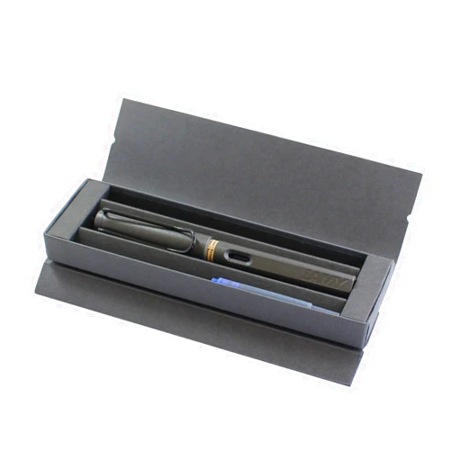 Lamy Safari Fountain Pen, Charcoal Medium Nib (L17M) (Charcoal Fountain Pen with Gift Box) Charcoal Founta Inch Pen with Gift Box