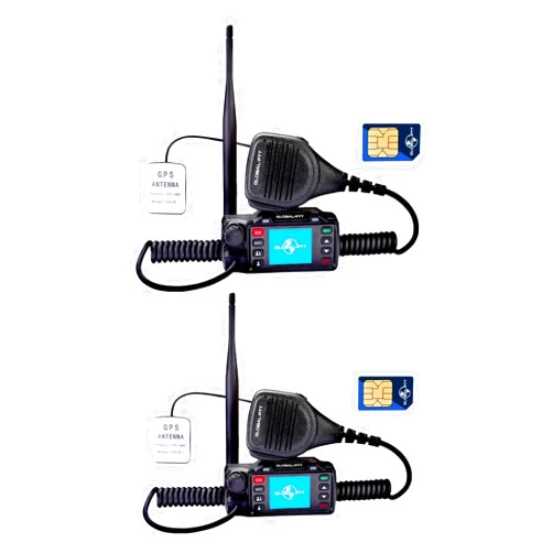 Globalptt 2-Pack Push-to-Talk Over Cellular (PoC) Mobile Radios with GPS SOS - 4G LTE Nationwide PTT Unlimited Range License-Free for in-Vehicle Communication Include Dispatch Account (GPS)