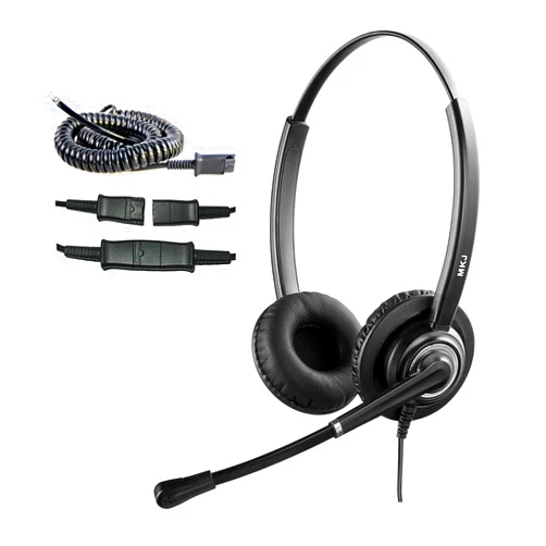 MKJ Telephone Headset with Microphone Noise Canceling Corded RJ9 Dual Ear Cisco Headset for Cisco Landline Phone CP-7821 CP-7841 7931G 7940 7942G 7945G 7960 7962G 7965G 7970 8841 8865 8961 9951