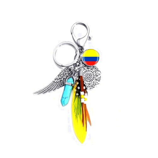 Timefly Colombia Flag Style Keychain Backpack Pendant Key Ring Gift Bag Decoration Travel Souvenir Gift