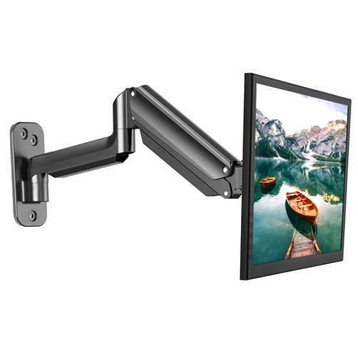 HUANUO Single Monitor Wall Mount for 13 to 32 Inch Computer Screen, Monitor Wall Mount Arm Holds up to 17.6lbs, Height Adjustable Full Motion Gas Springcore Wall Monitor Mount-VESA Mount 75x75,100x100