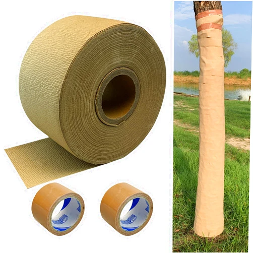 Vecacosic 213 Ft Paper Tree Wrap For Damaged Bark, Weather Resistant Tree Trunk Protectors Wraps To Protect Bark, Breathable Tree Bark Repair Wrap Bandage For Frost, Sun And Deer Animals, With Tape (3.15