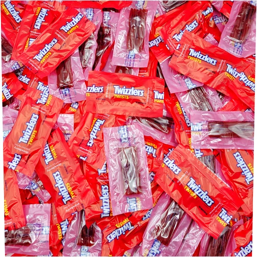 Sweetsome Twizzlers Twists Strawberry Flavored Chewy Licorice Candy - Snacks Size Bulk Twizzlers - Individually Wrapped - 1 Pound (Pack of 1)