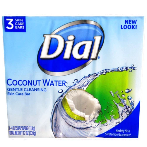 Dial Glycerin Soap Bars Coconut Water & Bamboo Leaf Extract, 4 oz bars, 3 ea (Pack of 2)