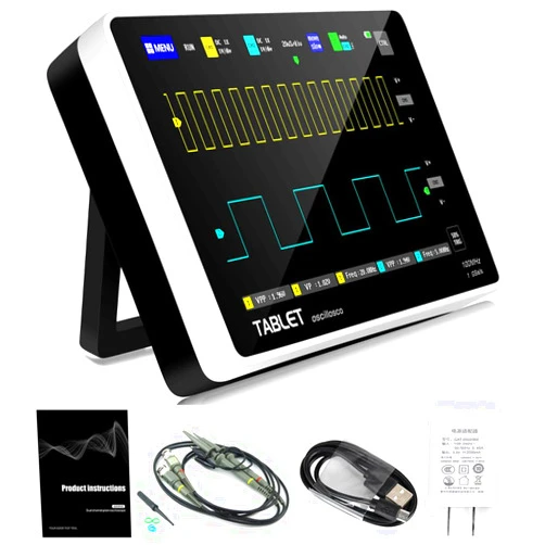 YEAPOOK ADS1013D Handheld Digital Tablet oscilloscope Portable Storage Oscilloscope Kit with 2 Channels, 100Mhz Bandwidth, 1GSa/s Sampling Rate 7