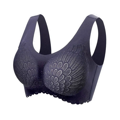 Weinexra Women's Plus Size Bras Latex Lace Wireless Bralettes Sexy Charm Comfort Sleep Bra Breathable Seamless Underwire Tank