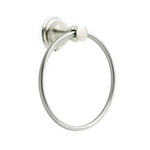 DELTA FAUCET AUB46-SN Aubrey Wall Mount Round Closed Towel Ring Bath Hardware Accessory in Brushed Nickel